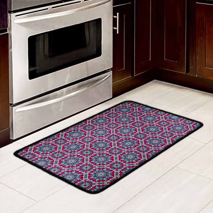 Magenta Mandala Bohemian Pattern Print Kitchen Mat