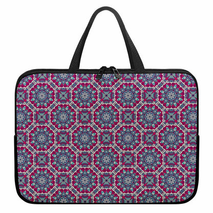 Magenta Mandala Bohemian Pattern Print Laptop Sleeve With Handle