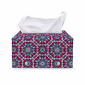 Magenta Mandala Bohemian Pattern Print Leather Tissue Box Cover