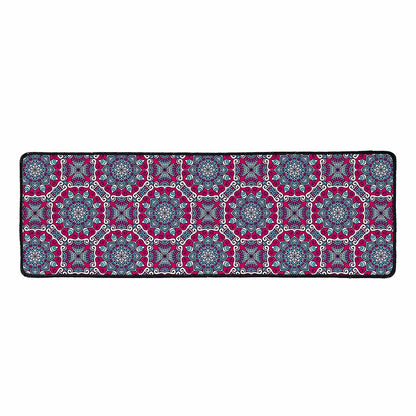 Magenta Mandala Bohemian Pattern Print Long Kitchen Mat