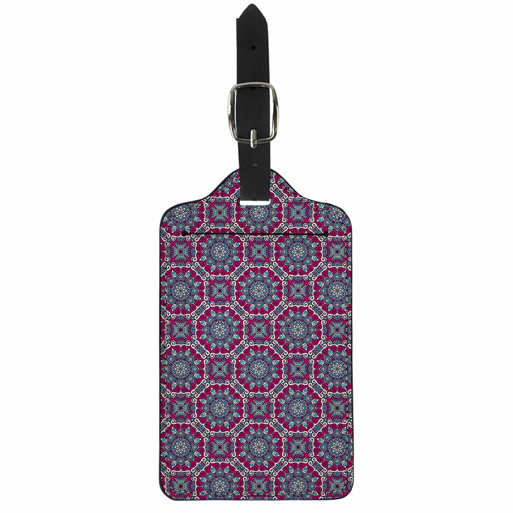 Magenta Mandala Bohemian Pattern Print Luggage Tag