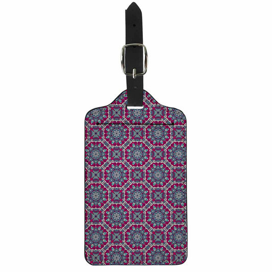 Magenta Mandala Bohemian Pattern Print Luggage Tag