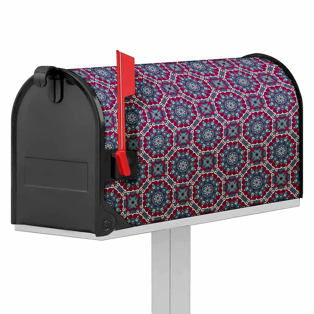 Magenta Mandala Bohemian Pattern Print Mailbox Cover