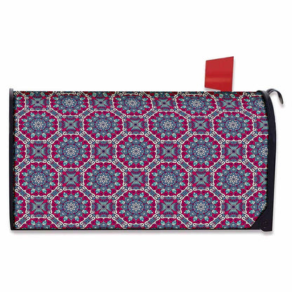 Magenta Mandala Bohemian Pattern Print Mailbox Cover