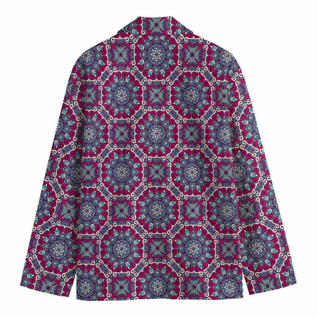 Magenta Mandala Bohemian Pattern Print Men's Blazer
