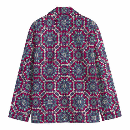 Magenta Mandala Bohemian Pattern Print Men's Blazer