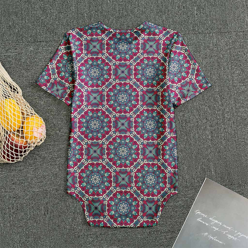 Magenta Mandala Bohemian Pattern Print Men's Bodysuit