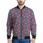 Magenta Mandala Bohemian Pattern Print Men's Bomber Jacket