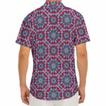 Magenta Mandala Bohemian Pattern Print Men's Deep V-Neck Shirt