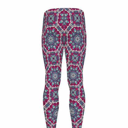 Magenta Mandala Bohemian Pattern Print Men's leggings