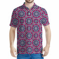 Magenta Mandala Bohemian Pattern Print Men's Polo Shirt