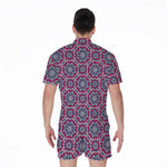 Magenta Mandala Bohemian Pattern Print Men's Rompers