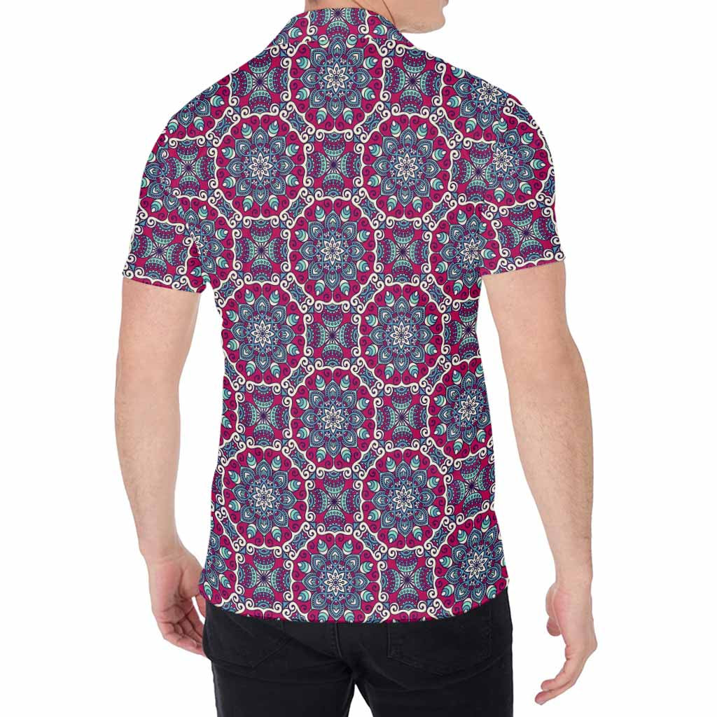 Magenta Mandala Bohemian Pattern Print Men's Shirt