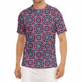 Magenta Mandala Bohemian Pattern Print Men's Short Sleeve Rash Guard