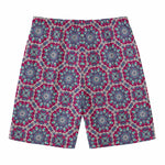 Magenta Mandala Bohemian Pattern Print Men's Swim Trunks