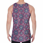 Magenta Mandala Bohemian Pattern Print Men's Velvet Tank Top