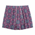 Magenta Mandala Bohemian Pattern Print Mesh Shorts