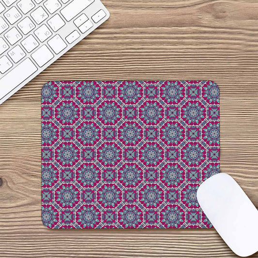 Magenta Mandala Bohemian Pattern Print Mouse Pad