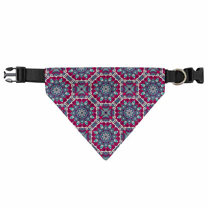 Magenta Mandala Bohemian Pattern Print Over The Collar Dog Bandana