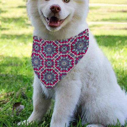Magenta Mandala Bohemian Pattern Print Over The Collar Dog Bandana