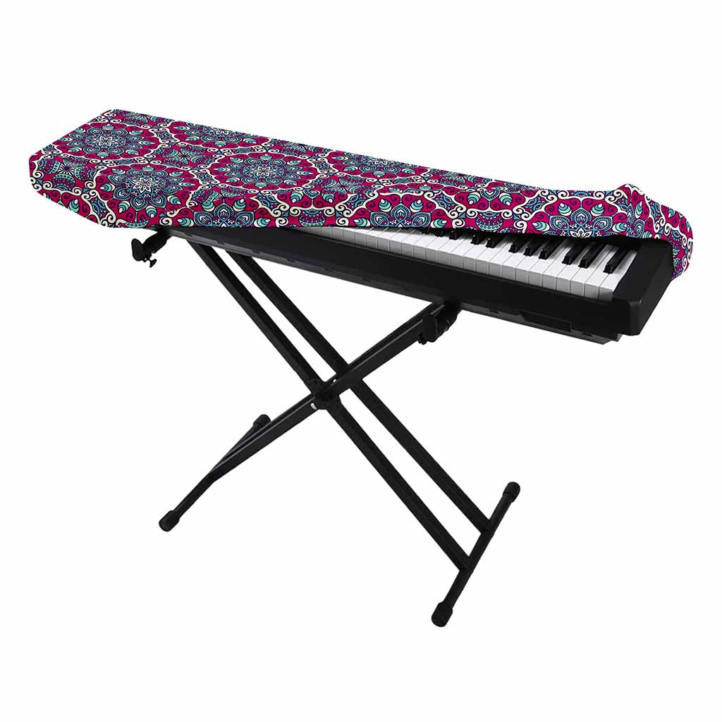 Magenta Mandala Bohemian Pattern Print Piano Keyboard Cover