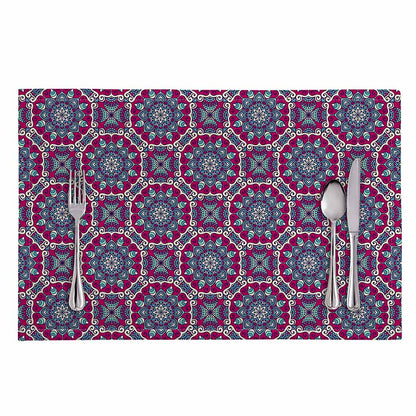 Magenta Mandala Bohemian Pattern Print Placemat