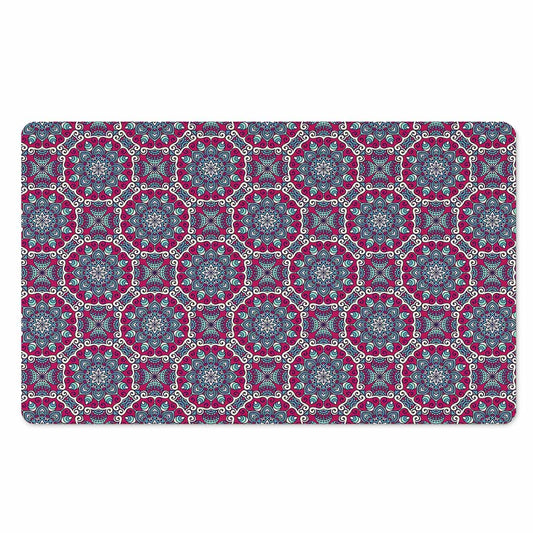 Magenta Mandala Bohemian Pattern Print Polyester Doormat