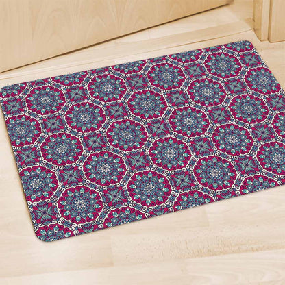 Magenta Mandala Bohemian Pattern Print Polyester Doormat