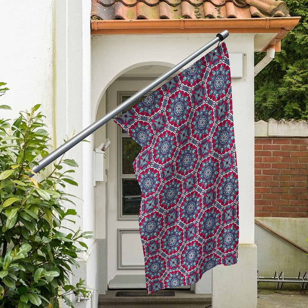 Magenta Mandala Bohemian Pattern Print Polyester Flag