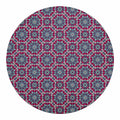 Magenta Mandala Bohemian Pattern Print Round Blanket