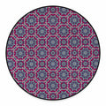 Magenta Mandala Bohemian Pattern Print Round Floor Mat