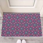 Magenta Mandala Bohemian Pattern Print Rubber Doormat
