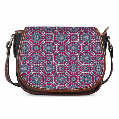 Magenta Mandala Bohemian Pattern Print Saddle Bag