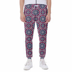 Magenta Mandala Bohemian Pattern Print Scuba Joggers