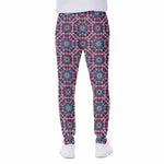 Magenta Mandala Bohemian Pattern Print Scuba Joggers