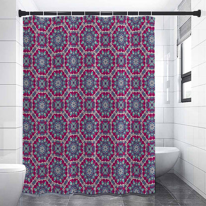 Magenta Mandala Bohemian Pattern Print Shower Curtain