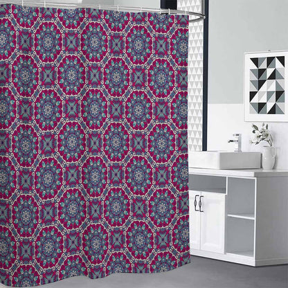 Magenta Mandala Bohemian Pattern Print Shower Curtain