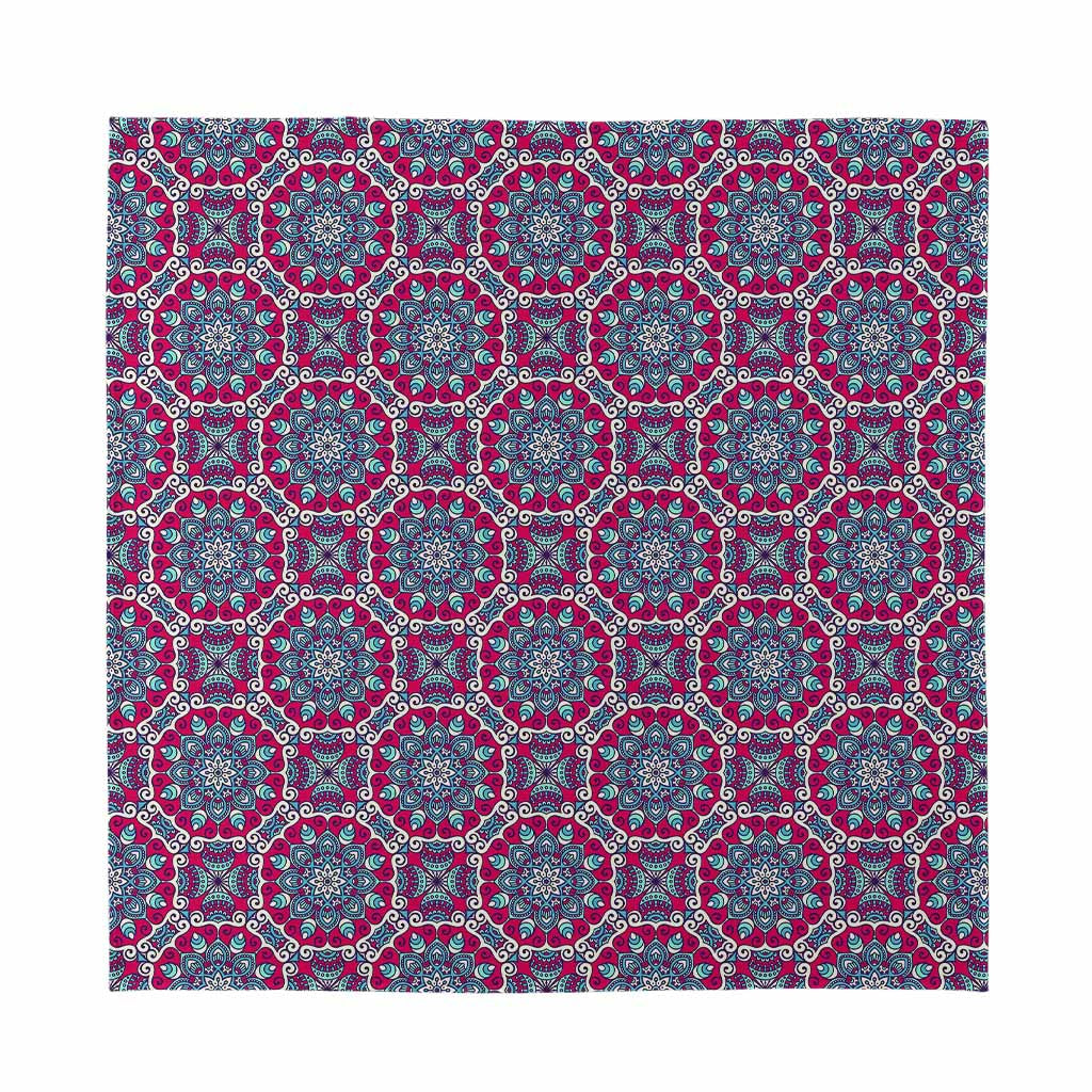 Magenta Mandala Bohemian Pattern Print Silk Bandana