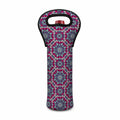 Magenta Mandala Bohemian Pattern Print Single Neoprene Wine Tote