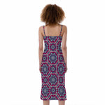 Magenta Mandala Bohemian Pattern Print Slim Fit Midi Cami Dress