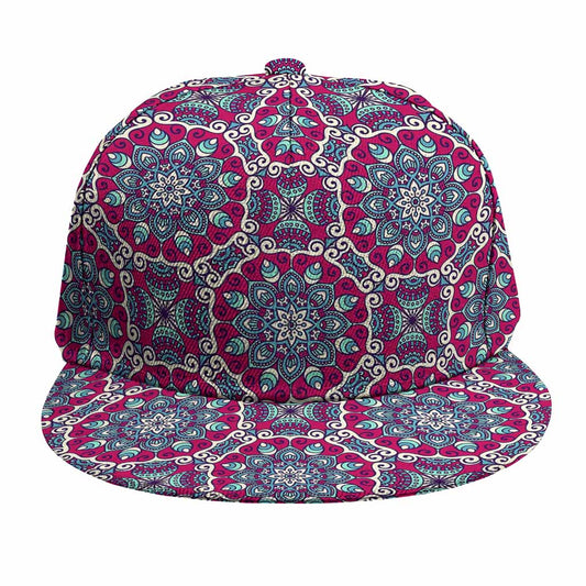 Magenta Mandala Bohemian Pattern Print Snapback Cap