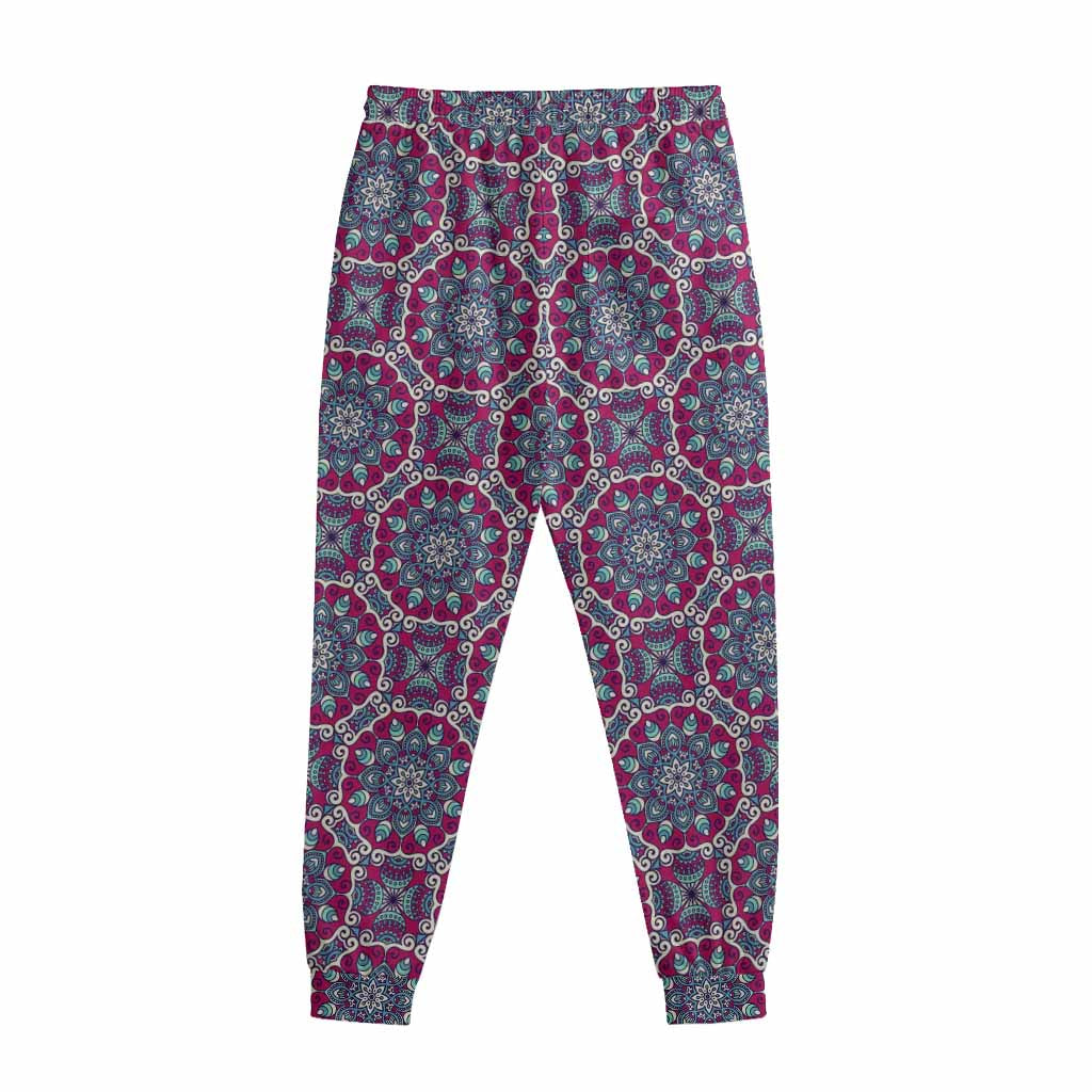 Magenta Mandala Bohemian Pattern Print Sweatpants