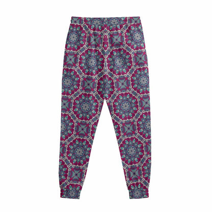 Magenta Mandala Bohemian Pattern Print Sweatpants