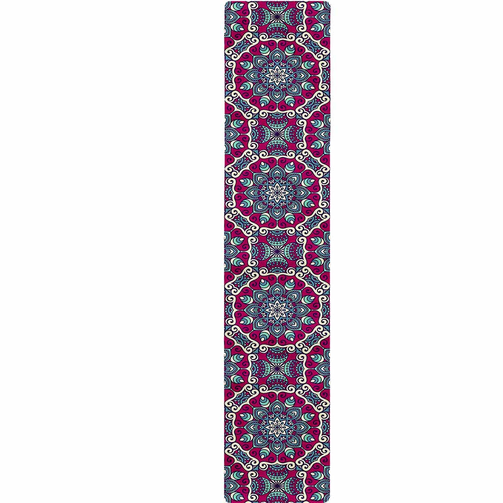 Magenta Mandala Bohemian Pattern Print Table Runner