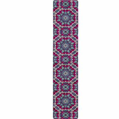 Magenta Mandala Bohemian Pattern Print Table Runner