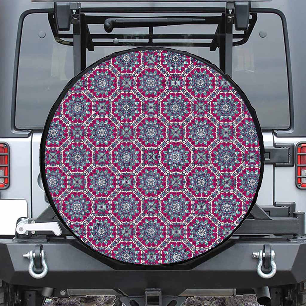 Magenta Mandala Bohemian Pattern Print Tire Cover