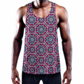 Magenta Mandala Bohemian Pattern Print Men's Workout Tank Top