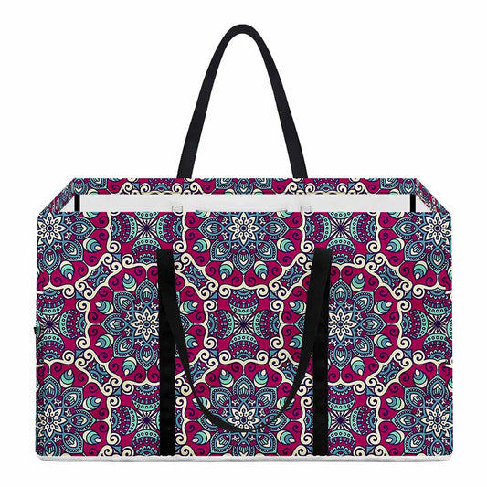 Magenta Mandala Bohemian Pattern Print Utility Tote Bag