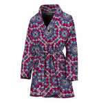 Magenta Mandala Bohemian Pattern Print Women's Bathrobe