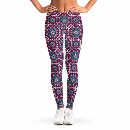Magenta Mandala Bohemian Pattern Print Women's Leggings